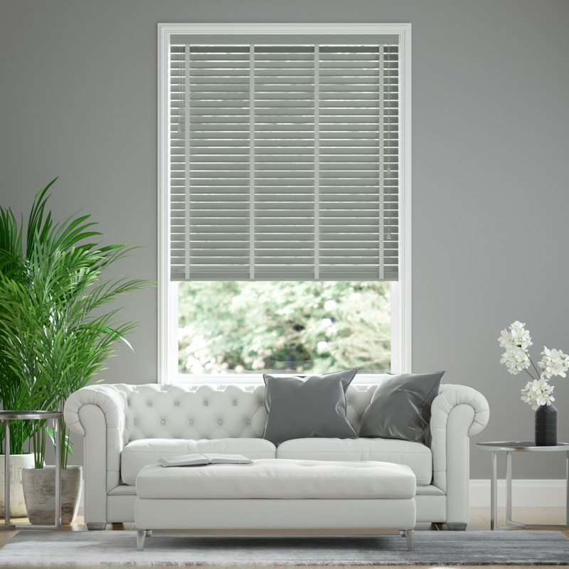 Jaloustore breite Uni Aluminium Jalousie auf Maß Grau & Kalkstein - Bild 0