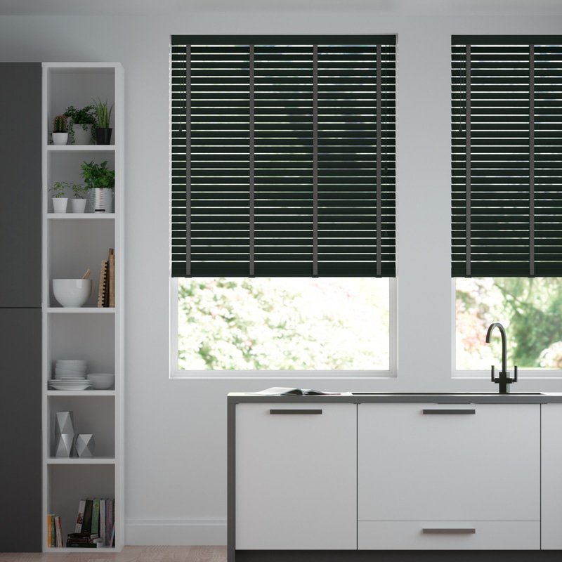 Jaloustore breite Uni Aluminium Jalousie auf Maß Schwarz matt & Anthrazit - Bild 0