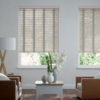 Jaloustore 50mm breite Holzjalousie nach Maß in Uni-lackiert Lichtgrau & Grau - Vorschau 0