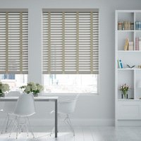 Jaloustore 50mm breite Holzjalousie nach Maß in Uni-lackiert Silbergrau & Auster - Vorschau 0