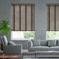 Jaloustore 50mm breite Holzjalousie nach Maß in Uni-lackiert Taupe & Kakao - Vorschau 0