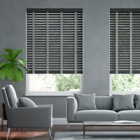 Jaloustore 50mm breite Holzjalousie nach Maß in Uni-lackiert Anthrazit &amp; Grau - Vorschau 0