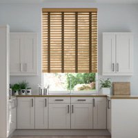 Jaloustore 50mm breite Holzjalousie nach Maß mit Bambus-Struktur Bambus Natur & Wallnuss - Vorschau 0