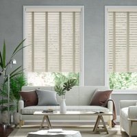 Jaloustore 50mm breite Holzjalousie mit Bambus-Struktur lasiert Creme & Auster - Vorschau 0