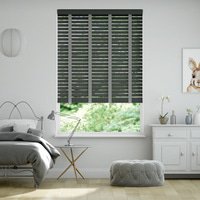 Jaloustore 50mm breite Holzjalousie mit Bambus-Struktur lasiert Anthrazit & Grau - Vorschau 0