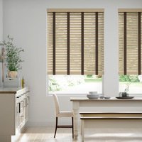 Jaloustore 50mm breite Holzjalousie nach Maß mit feiner Struktur lasiert Beige & Kakao - Vorschau 0