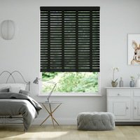 Jaloustore 50mm breite Holzjalousie nach Maß mit feiner Struktur lasiert Schwarz & Schwarz - Vorschau 0