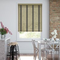 Jaloustore 50mm breite Holzjalousie nach Maß mit feiner Struktur lasiert Greige & Anthrazit - Vorschau 0