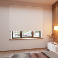 Jaloustore Verdunkelungsrollo auf Maß in matter Leinwand-Optik, Rückseite weiß Weiß - Vorschau 4