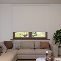 Jaloustore Verdunkelungsrollo auf Maß in matter Leinwand-Optik, Rückseite weiß Weiß - Vorschau 0