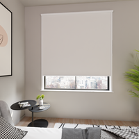 Jaloustore Verdunkelungsrollo auf Maß in matter Leinwand-Optik, Rückseite weiß Altweiß - Vorschau 0