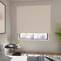 Jaloustore Verdunkelungsrollo auf Maß in matter Leinwand-Optik, Rückseite weiß Naturbeige - Vorschau 3