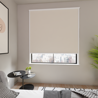 Jaloustore Verdunkelungsrollo auf Maß in matter Leinwand-Optik, Rückseite weiß Naturbeige - Vorschau 2