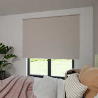 Jaloustore Verdunkelungsrollo auf Maß in matter Leinwand-Optik, Rückseite weiß Beigegrau - Vorschau 0