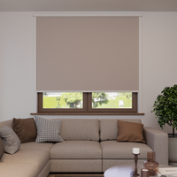 Jaloustore Verdunkelungsrollo auf Maß in matter Leinwand-Optik, Rückseite weiß Beigegrau - Vorschau 2