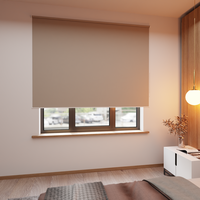 Jaloustore Verdunkelungsrollo auf Maß in matter Leinwand-Optik, Rückseite weiß Sandgrau - Vorschau 4