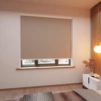 Jaloustore Verdunkelungsrollo auf Maß in matter Leinwand-Optik, Rückseite weiß Sandgrau - Vorschau 0