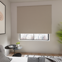 Jaloustore Verdunkelungsrollo auf Maß in matter Leinwand-Optik, Rückseite weiß Sandgrau - Vorschau 3