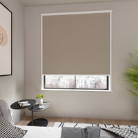 Jaloustore Verdunkelungsrollo auf Maß in matter Leinwand-Optik, Rückseite weiß Sandgrau - Vorschau 2