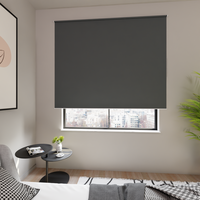 Jaloustore Verdunkelungsrollo auf Maß in matter Leinwand-Optik, Rückseite weiß Dunkelgrau - Vorschau 3