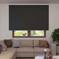 Jaloustore Verdunkelungsrollo auf Maß in matter Leinwand-Optik, Rückseite weiß Dunkelgrau - Vorschau 2