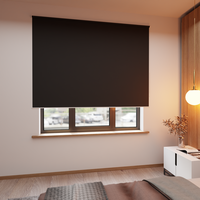 Jaloustore Verdunkelungsrollo auf Maß in matter Leinwand-Optik, Rückseite weiß Schwarz - Vorschau 3