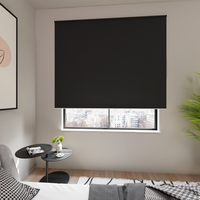 Jaloustore Verdunkelungsrollo auf Maß in matter Leinwand-Optik, Rückseite weiß Schwarz - Vorschau 4