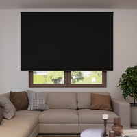 Jaloustore Verdunkelungsrollo auf Maß in matter Leinwand-Optik, Rückseite weiß Schwarz - Vorschau 2