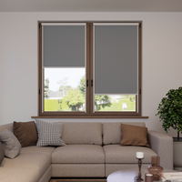 Jaloustore Verdunkelungsrollo auf Maß in matter Leinwand-Optik, Rückseite weiß Silbergrau - Vorschau 0