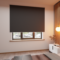 Jaloustore Verdunkelungsrollo auf Maß in matter Leinwand-Optik, Rückseite weiß Anthrazit - Vorschau 2