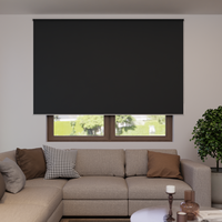 Jaloustore Verdunkelungsrollo auf Maß in matter Leinwand-Optik, Rückseite weiß Anthrazit - Vorschau 3