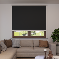 Jaloustore Verdunkelungsrollo auf Maß in matter Leinwand-Optik, Rückseite weiß Anthrazit - Vorschau 2