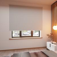 Jaloustore Verdunkelungsrollo auf Maß in matter Leinwand-Optik, Rückseite farbig angepasst Pastellblau - Vorschau 1