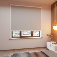 Jaloustore Verdunkelungsrollo auf Maß in matter Leinwand-Optik, Rückseite farbig angepasst Pastellblau - Vorschau 0