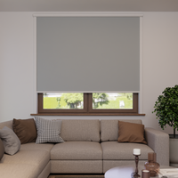 Jaloustore Verdunkelungsrollo auf Maß in matter Leinwand-Optik, Rückseite farbig angepasst Pastellblau - Vorschau 2