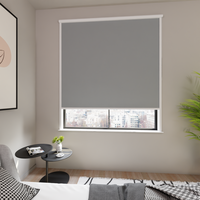 Jaloustore Verdunkelungsrollo auf Maß in matter Leinwand-Optik, Rückseite farbig angepasst Silbergrau - Vorschau 1