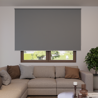 Jaloustore Verdunkelungsrollo auf Maß in matter Leinwand-Optik, Rückseite farbig angepasst Silbergrau - Vorschau 2