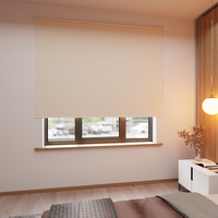 Jaloustore Verdunkelungsrollo auf Maß in matter Leinwand-Optik, Rückseite farbig angepasst Creme-Weiß - Vorschau 1