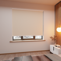 Jaloustore Verdunkelungsrollo auf Maß in matter Leinwand-Optik, Rückseite farbig angepasst Creme-Weiß - Vorschau 1