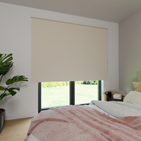 Jaloustore Verdunkelungsrollo auf Maß in matter Leinwand-Optik, Rückseite farbig angepasst Creme-Weiß - Vorschau 4