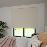 Jaloustore Verdunkelungsrollo auf Maß in matter Leinwand-Optik, Rückseite farbig angepasst Creme-Weiß - Vorschau 2