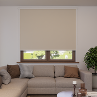 Jaloustore Verdunkelungsrollo auf Maß in matter Leinwand-Optik, Rückseite farbig angepasst Creme-Weiß - Vorschau 0