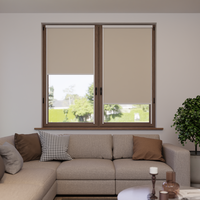 Jaloustore Verdunkelungsrollo auf Maß in matter Leinwand-Optik, Rückseite farbig angepasst Creme-Weiß - Vorschau 0