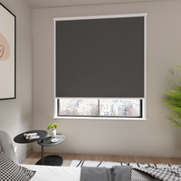 Jaloustore Verdunkelungsrollo auf Maß in matter Leinwand-Optik, Rückseite farbig angepasst Dunkelgrau - Vorschau 1