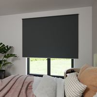 Jaloustore Verdunkelungsrollo auf Maß in matter Leinwand-Optik, Rückseite farbig angepasst Dunkelgrau - Vorschau 3