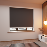 Jaloustore Verdunkelungsrollo auf Maß in matter Leinwand-Optik, Rückseite farbig angepasst Anthrazit - Vorschau 1