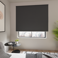 Jaloustore Verdunkelungsrollo auf Maß in matter Leinwand-Optik, Rückseite farbig angepasst Anthrazit - Vorschau 4