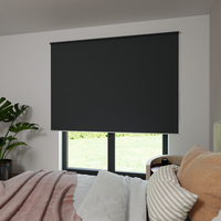 Jaloustore Verdunkelungsrollo auf Maß in matter Leinwand-Optik, Rückseite farbig angepasst Anthrazit - Vorschau 2