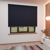 Jaloustore Verdunkelungsrollo mit feiner Struktur, Rückseite farblich angepasst Dunkelblau - Vorschau 2