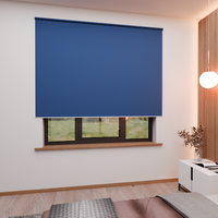 Jaloustore Verdunkelungsrollo mit feiner Struktur, Rückseite farblich angepasst Blau - Vorschau 1